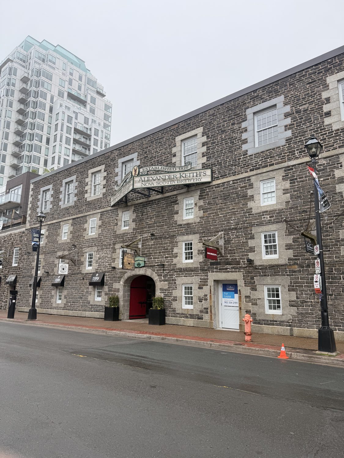 Historic stone building on a Halifax street